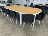 10 SEATER MEETING TABLE & CHAIRS - 8