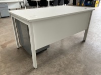 GOAL POST 1400X800mm RECTANGULAR OFFICE DESK & 3 DRAWER METAL PEDESTAL - 4