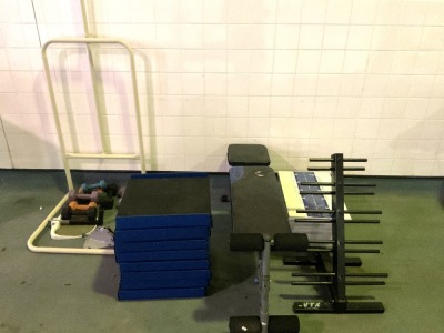 WEIGHT BENCH & ASSORTED EQUIPMENT