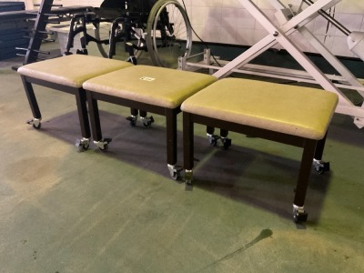 3No. MOBILE HEIGHT ADJUSTABLE STOOLS