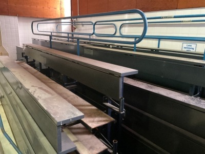 INDOOR GYM RETRACTABLE BENCH SEATING SYSTEM (5 SECTIONS)