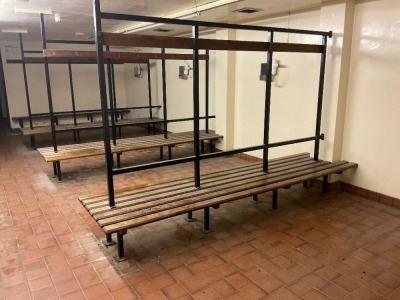 3No. DOUBLE SIDED CLOAKROOM BENCHES