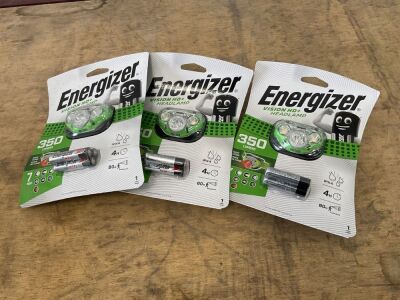3No. UNUSED ENERGIZER HEAD LAMP