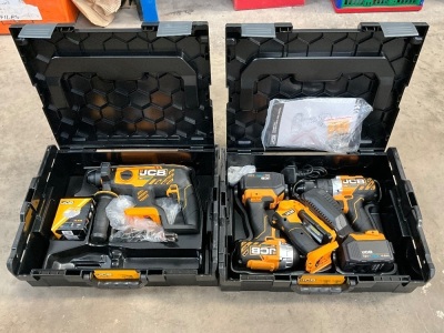 UNUSED JCB 18V 4PC BRUSHLESS KIT COMBI DRILL IMPACTOR KIT