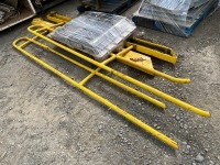 2No. STEEL STAIR CASE STRINGS & MESH STEPS - 4