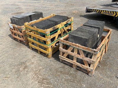 3No. WOODEN CRATES TO INC. APPROX. 480No. 24x14 BANGOR BLUE SLATES
