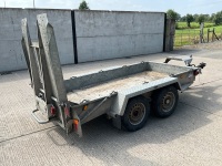 APPROX. 9ft x 4ft IFOR WILLIAMS GH94BT TWIN AXLE 2700kgs BEAVERTAIL PLANT TRAILER - 14