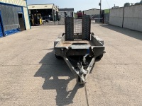 APPROX. 9ft x 4ft IFOR WILLIAMS GH94BT TWIN AXLE 2700kgs BEAVERTAIL PLANT TRAILER - 3