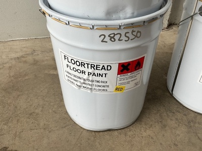 1No. 20 LITRE TIN OF UNUSED RED FLOOR PAINT