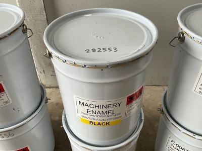 1No. 20 LITRE TIN OF UNUSED BLACK MACHERY PAINT