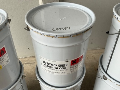 1No. 20 LITRE TIN OF UNUSED GREEN OXIDE PAINT