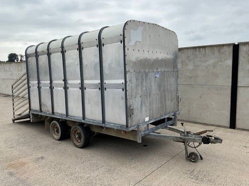 IFOR WILLIAMS 12ft x 6ft5" TWIN AXLE 3500KGS CATTLE TRAILER