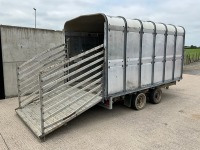 IFOR WILLIAMS 12ft x 6ft5" TWIN AXLE 3500KGS CATTLE TRAILER - 12