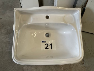 600×460 TRADITIONAL CERAMIC BASIN WITH SINGLE TAP HOLE