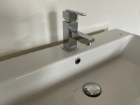 800MM WALL MOUNTED DOUBLE DRAWER ARC INDIGO BLUE UNIT & BASIN INCLUDING CHROME TAP - 3