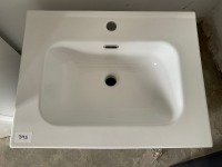 600 WALL-MOUNTED MATTE WHITE TWO-DRAWER UNIT WITH BASIN - 2