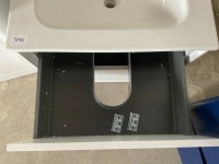 600 WALL-MOUNTED MATTE WHITE TWO-DRAWER UNIT WITH BASIN - 3