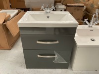 500 WALL-MOUNTED ATHENA IN ANTHRACITE GLOSS WITH CHROME TAP