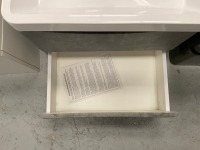 600 WALL-MOUNTED TWO-DRAWER UNIT IN CONCRETE GREY FINISH WITH CHROME TAP - 6