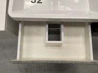 600 WALL-MOUNTED TWO-DRAWER UNIT IN CONCRETE GREY FINISH WITH CHROME TAP - 7