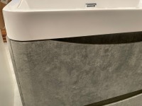 600 WALL-MOUNTED TWO-DRAWER UNIT IN CONCRETE GREY FINISH WITH CHROME TAP - 8