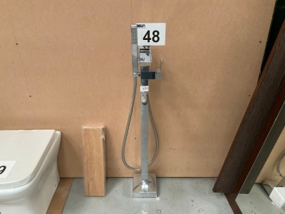 CHROME FREESTANDING BATH SHOWER MIXER, FLOOR-MOUNTED