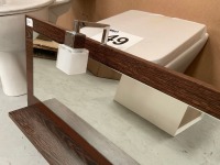 1500 × 480 MIRROR WITH TWO OVER-MIRROR LIGHTS AND SHELF, MAHOGANY FINISH - 2