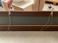 1500 × 480 MIRROR WITH TWO OVER-MIRROR LIGHTS AND SHELF, MAHOGANY FINISH - 4