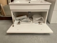 600 WALL-MOUNTED WHITE GLOSS UNIT WITH CHROME TAP - 4