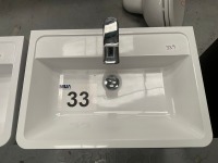 600 WALL-MOUNTED TWO-DRAWER ANTHRACITE GLOSS UNIT WITH CHROME TAP - 2