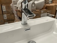 600 WALL-MOUNTED TWO-DRAWER ANTHRACITE GLOSS UNIT WITH CHROME TAP - 4