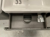 600 WALL-MOUNTED TWO-DRAWER ANTHRACITE GLOSS UNIT WITH CHROME TAP - 7