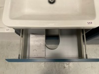 600 FLOOR-STANDING OCEAN BLUE TWO-DRAWER UNIT WITH BASIN AND CHROME TAP - 5