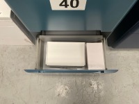 600 FLOOR-STANDING OCEAN BLUE TWO-DRAWER UNIT WITH BASIN AND CHROME TAP - 6
