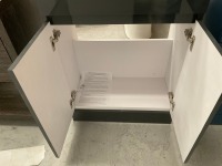 600 FLOOR-STANDING ANTHRACITE GLOSS HANDLELESS UNIT WITH CHROME TAP - 6