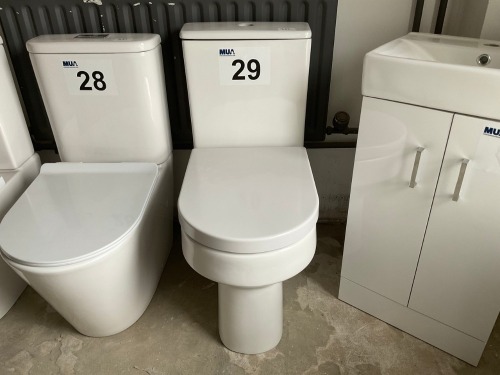 SEMI COMFORT-HEIGHT OPEN-BACK TOILET WITH PAN, CISTERN AND SEAT