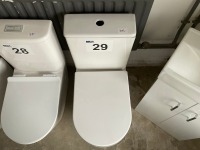 SEMI COMFORT-HEIGHT OPEN-BACK TOILET WITH PAN, CISTERN AND SEAT - 2