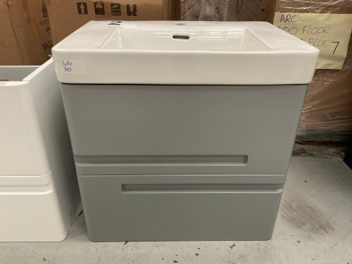 WALLACE WALL MOUNTED UNIT + BASIN - GREY