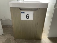 450 WALL-MOUNTED SINGLE-DOOR WOODEN FINISH UNIT WITH CHROME TAP - 3