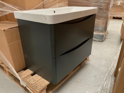 ARC 800 WALL MOUNTED UNIT + BASIN - MATT ANTHRACITE