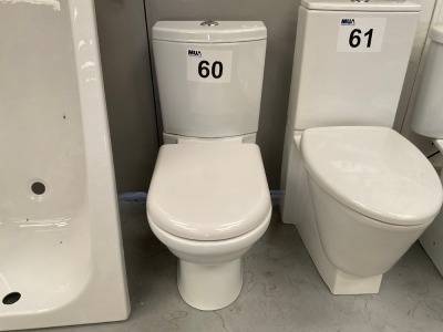 FULLY BACK-TO-WALL TOILET, PAN, CISTERN AND SEAT