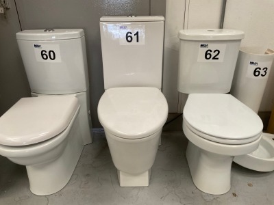 FULLY BACK-TO-WALL TOILET, PAN, CISTERN AND SEAT