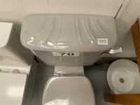 CLASSIC PUTTY-GREY OPEN-BACK CLOSE-COUPLED TOILET WITH PAN, CISTERN AND SEAT - 6