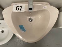 730-WIDE ONE-PIECE CERAMIC SEMI-PEDESTAL, DESIGNER-SHAPED WITH CHROME TAP - 3