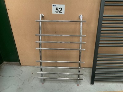 CHROME DESIGNER CURVED RADIATOR, 580 WIDE × 900 TALL, WITH BOTTOM WATER ENTRY