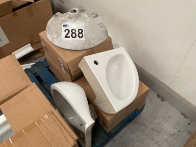 5x 1 TAP HOLE CERAMIC CORNER BASINS