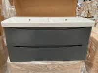 ARC 1200 WALL MOUNTED UNIT + BASIN - MATT ANTHRACITE (2PCS)