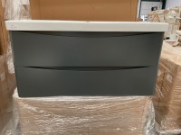 ARC 1200 WALL MOUNTED UNIT + BASIN - MATT ANTHRACITE (2PCS) - 2
