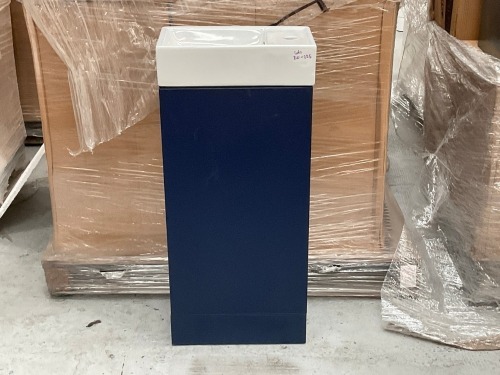 CUBE 400 FLOOR UNIT + BASIN - MATT INDIGO BLUE