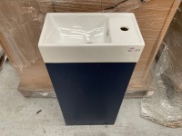 CUBE 400 FLOOR UNIT + BASIN - MATT INDIGO BLUE - 2